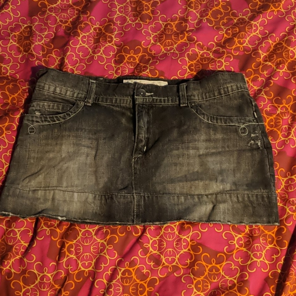 Mossimo black distressed denim miniskirt 11 punk X